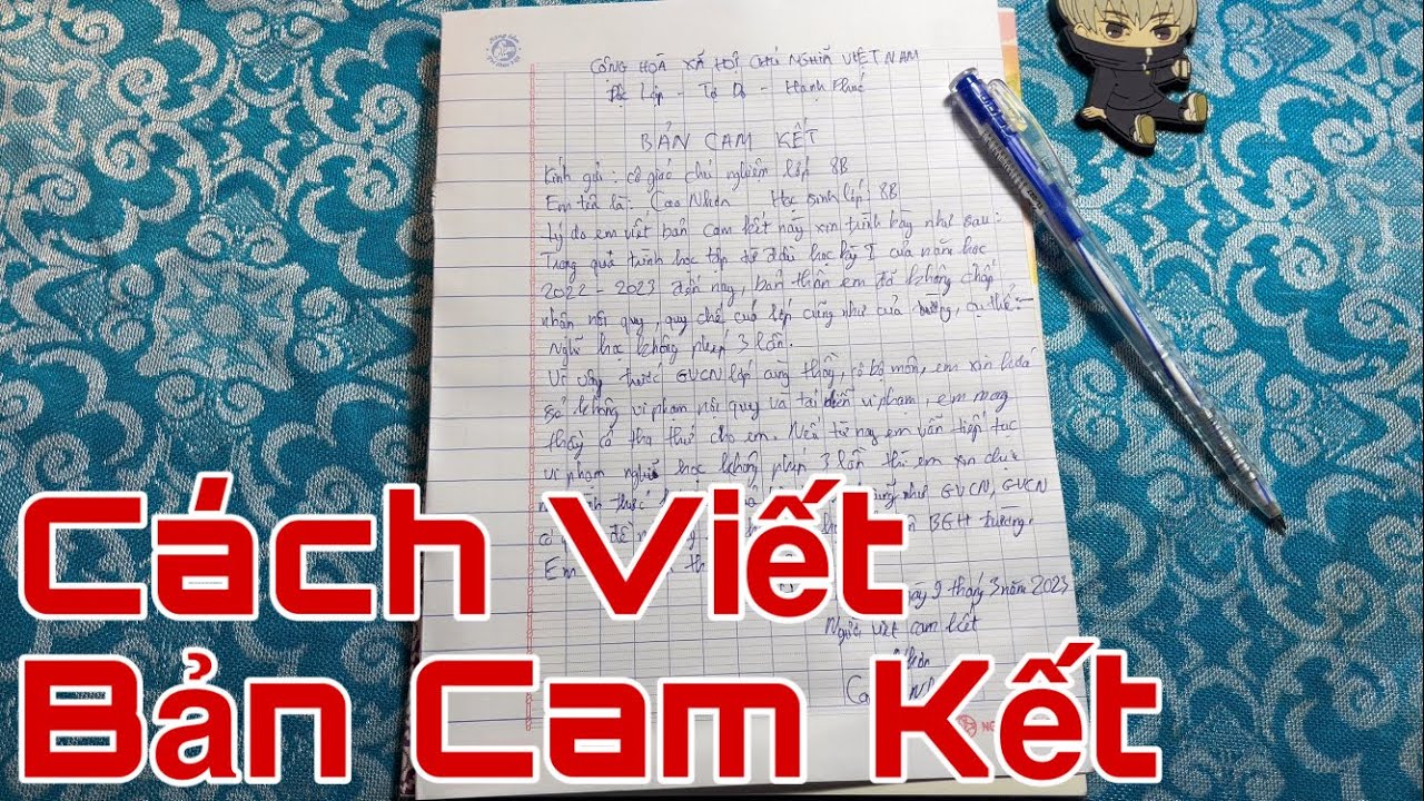 Cách viết giấy cam kết cho học sinh - YouTube