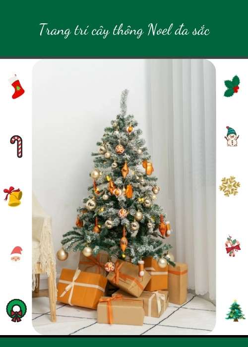 Trang trí cây thông Noel đa sắc