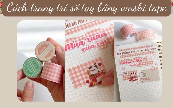 Cách trang trí sổ tay bằng băng washi