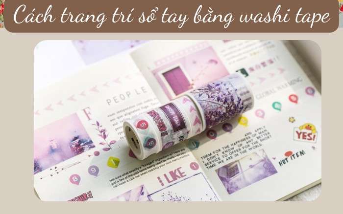 Cách trang trí sổ tay bằng băng washi