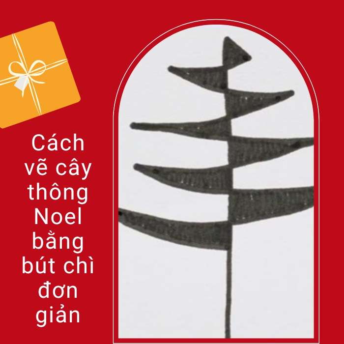 Cách vẽ cây thông Noel bằng bút chì đơn giản