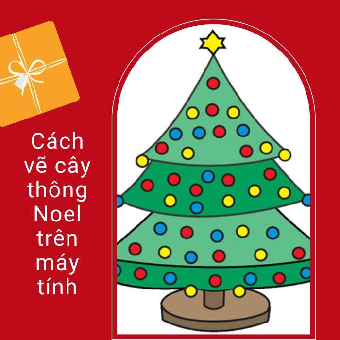 Cách vẽ cây thông Noel trên máy tính