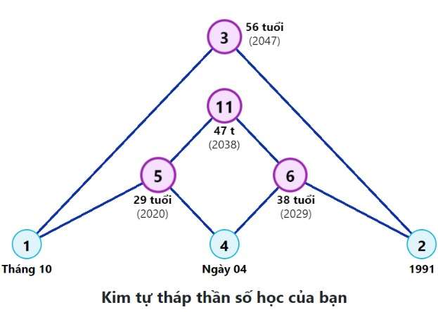 Biểu đồ ngày sinh Thần số học 7