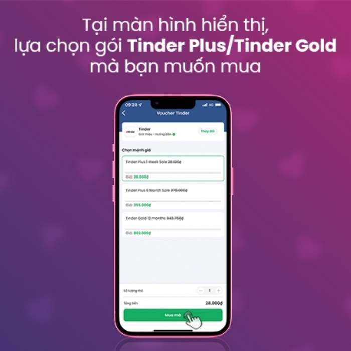 Cách mua Tinder Gold giá rẻ trên 9Pay