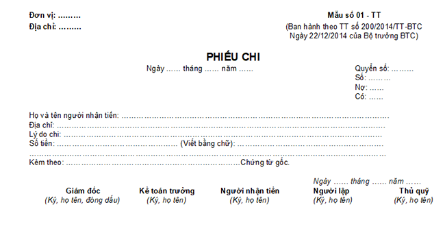 Tải mẫu phiếu nộp tiền (file Excel) theo Thông tư 200 và Thông tư 133