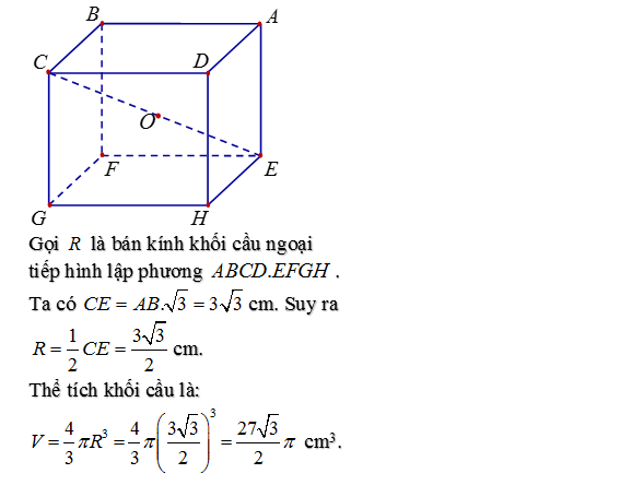 Công thức tính thể tích hình lập phương