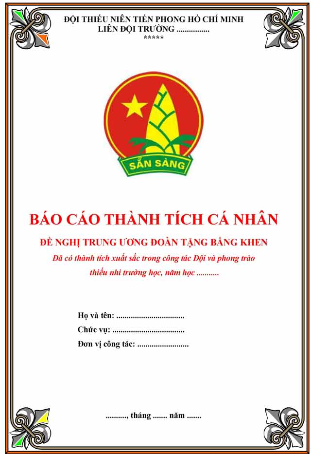 Mẫu báo cáo hiệu suất cá nhân