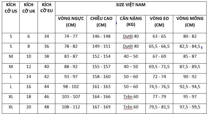 Cách chọn size áo 3