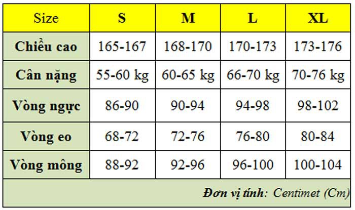 Cách chọn áo cỡ 4