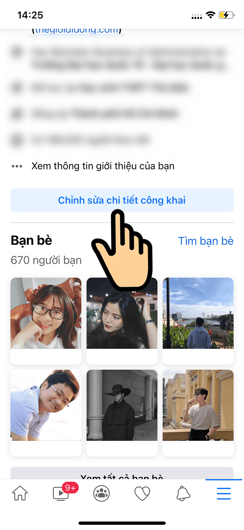 Cách thêm tiểu sử trên trang cá nhân Facebook