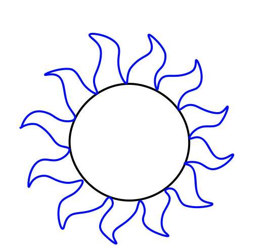Cách vẽ mặt trời 13