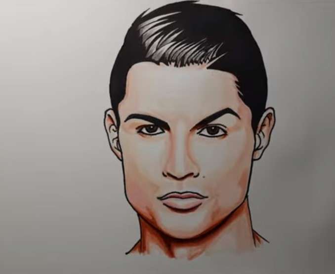 Cách vẽ Ronaldo 6