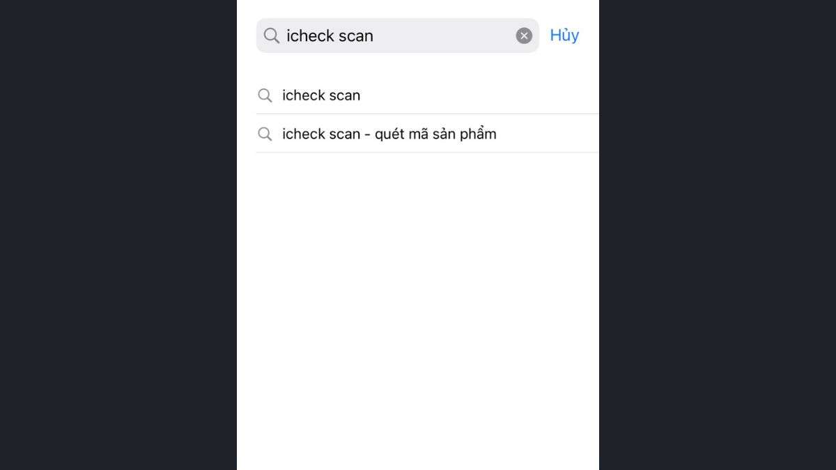 Kiểm tra mã vạch bằng ứng dụng iCheck Scan