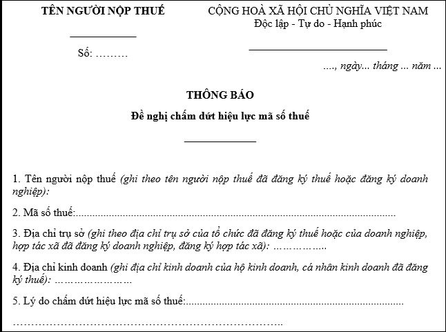 Hướng dẫn đóng mã số thuế cá nhân - Mẫu đơn xin hủy mã số thuế cá nhân mới nhất