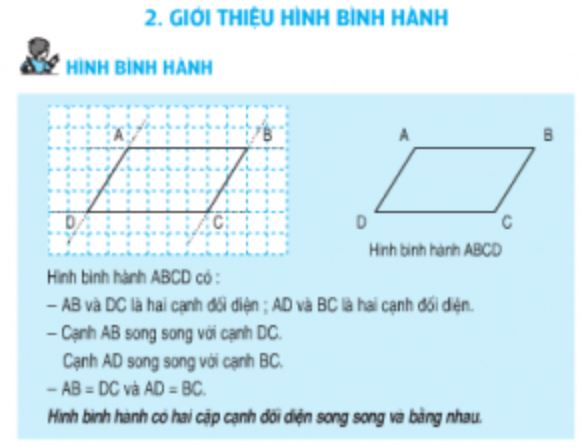 Công thức tính chu vi và diện tích hình bình hành