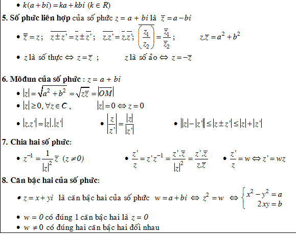 Lý thuyết số phức - Chi tiết đầy đủ