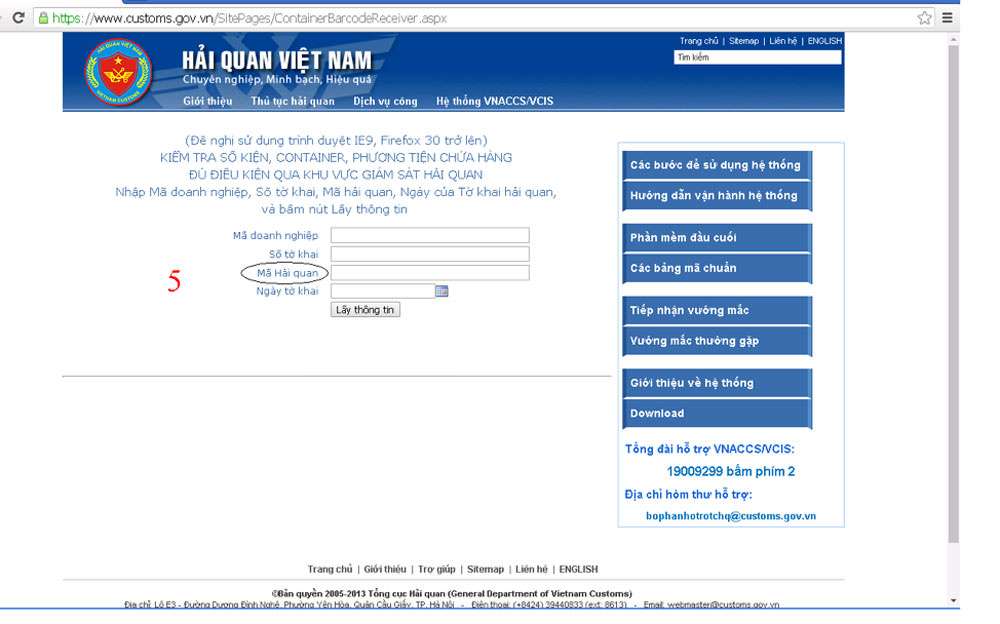 Cách lấy mã vạch hải quan