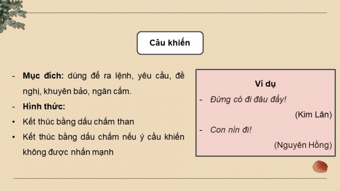 Giáo án điện tử Văn 8 Cánh Diều Bài 10 Tiếng Việt: Câu hỏi, câu mệnh lệnh, câu cảm thán, câu trần thuật | Văn 8 Cánh Diều | Kenhgiaovien.com