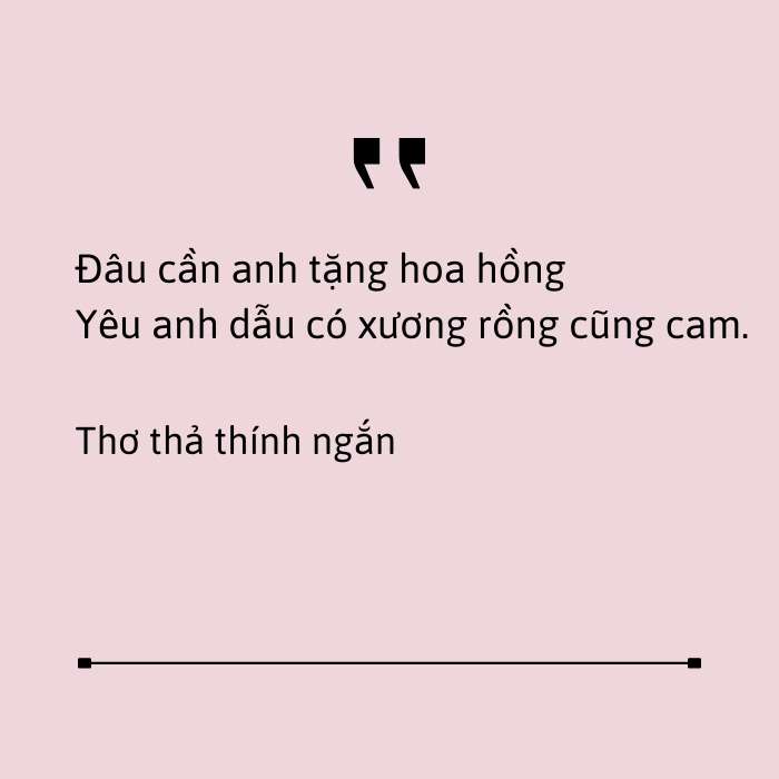 Thơ thả thính ngắn