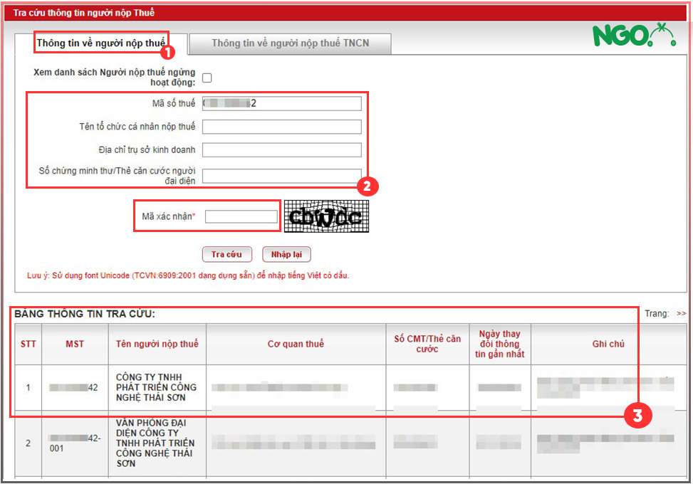 Tìm mã số thuế doanh nghiệp 3
