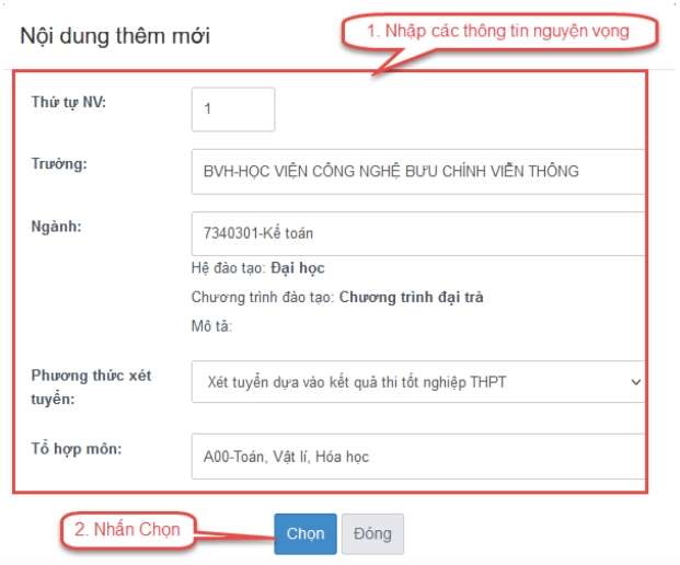 Cách đăng ký vào Bộ Giáo dục và Đào tạo 2023 Tiêu chuẩn xét tuyển Đại học Mẫu 12