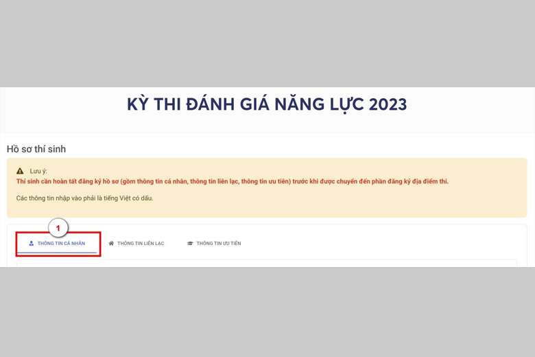 Cách đăng ký thi đánh giá năng lực 6