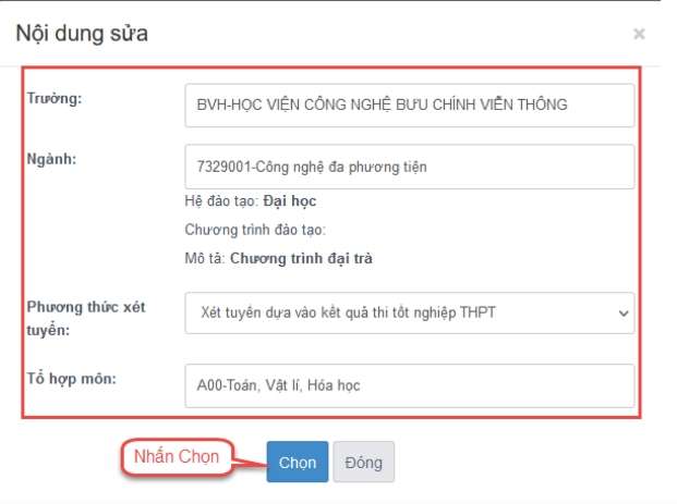 Cách thay đổi yêu cầu đầu vào đại học 4