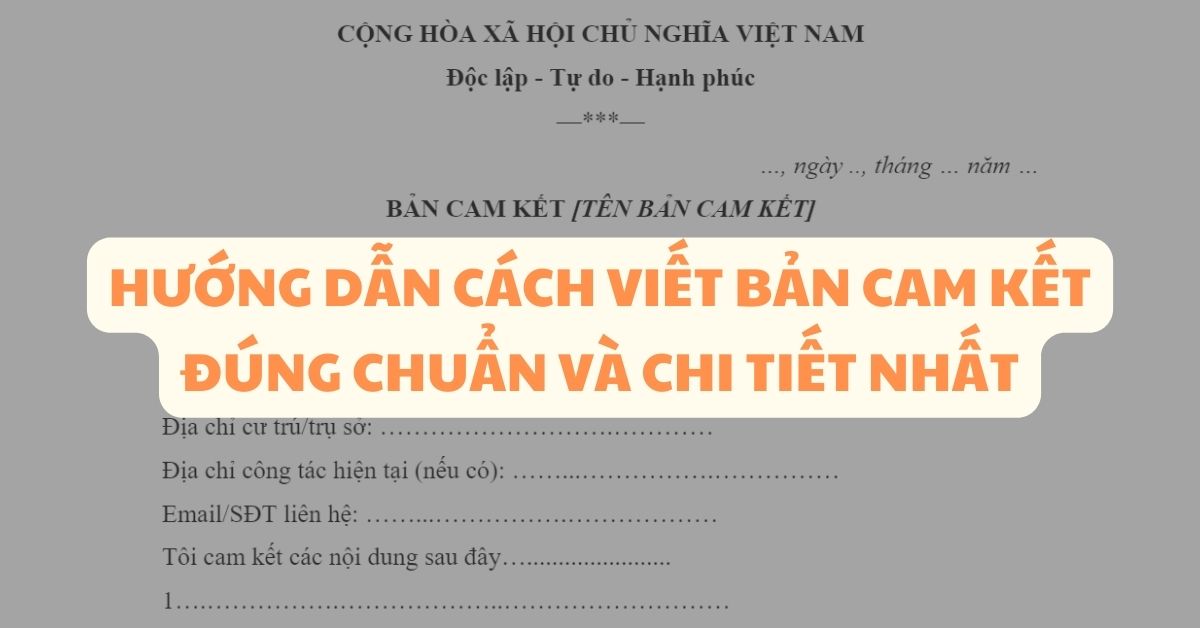 Cách viết cam kết chính xác và chi tiết nhất